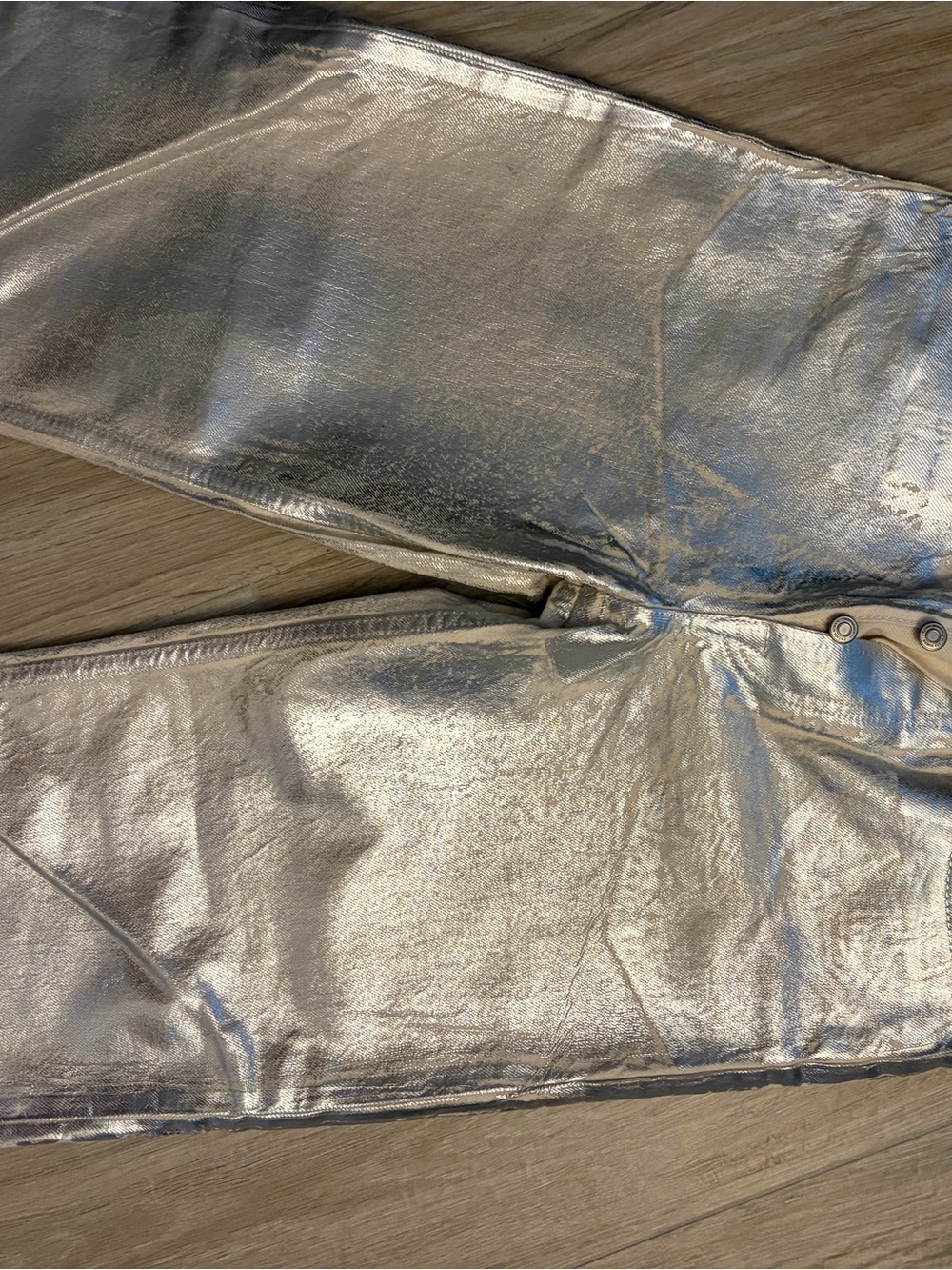 Zara Metallic Silver Pants